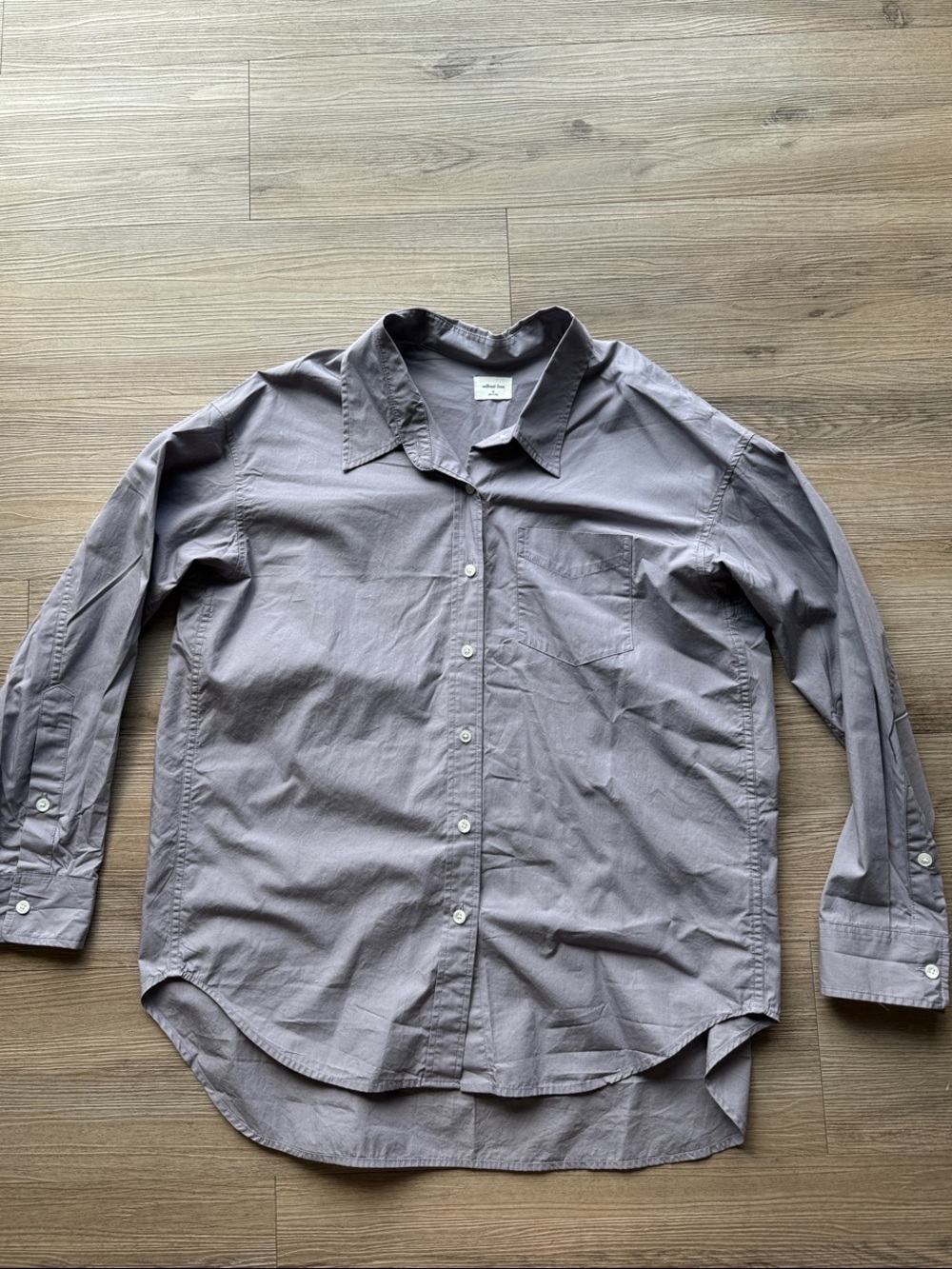 Wilfred Free Button-Up Dress Shirt in Gray-Lilac